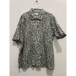 Free Assembly Mens‎ XXL Floral Print Short Sleeve Button Down Shirt